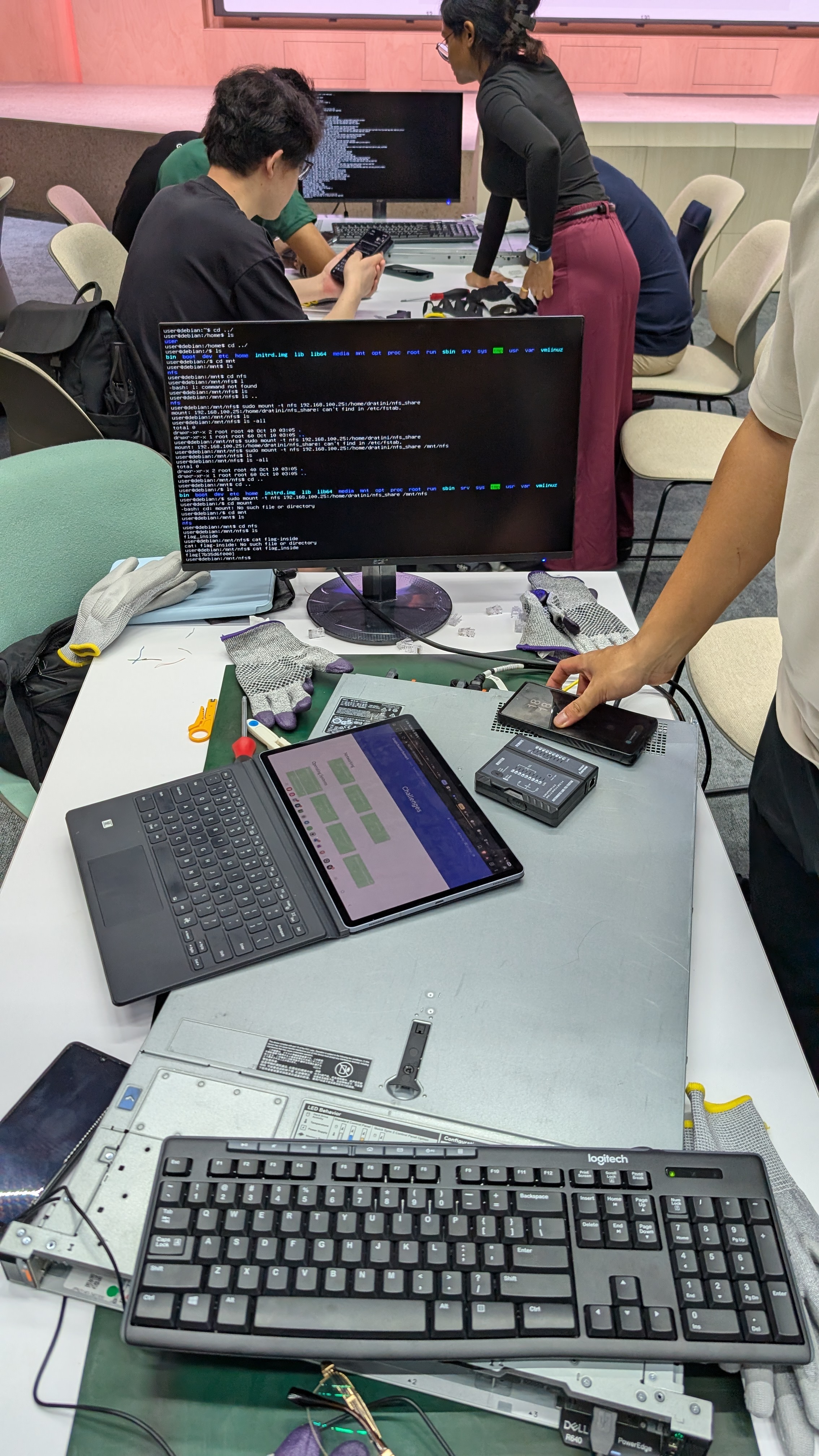 Team working together on challenges